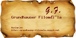 Grundhauser Filoméla névjegykártya